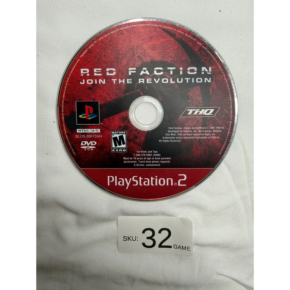 Red Faction Sony PlayStation 2 PS2 Greatest Hits SLUS 20073GH Disc Only